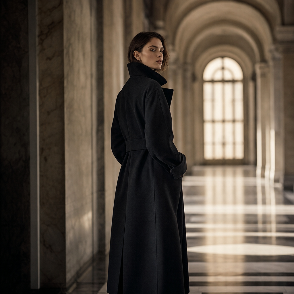 LE MANTEAU NOIR — Double-faced cashmere overcoat